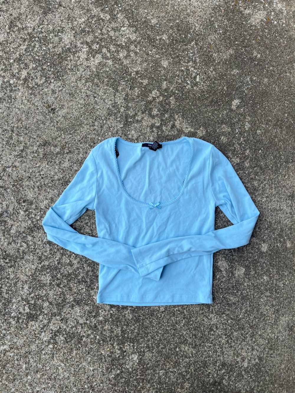 forever 21 blue scoop neck long sleeve size s